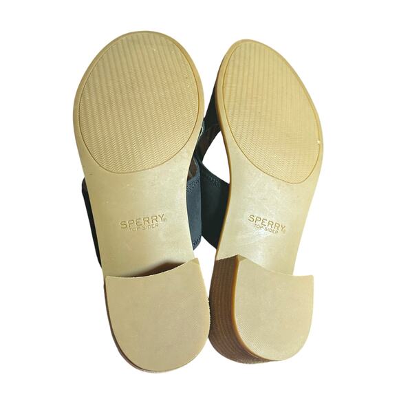 Sperry Top-Sider women's seaport city sandal slide suede tassel black size 9 - Picture 8 of 10